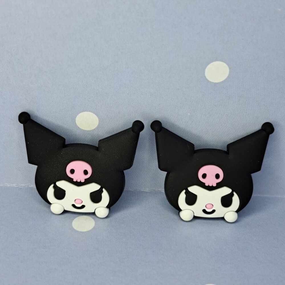 Pair Charms for Sandals Shoes Crocs Jibbitz Bunny Face Halloween w Skull Silicon